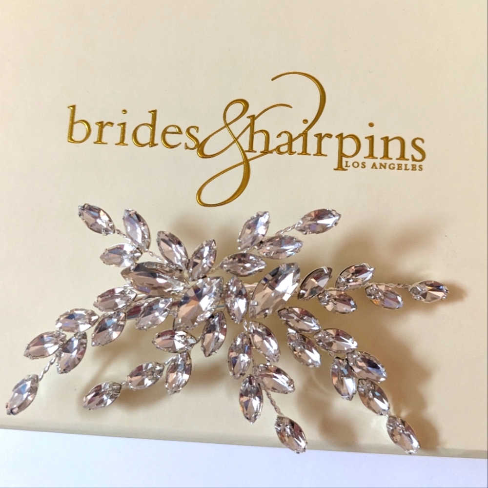 Swarovski crystal hair clip bridal